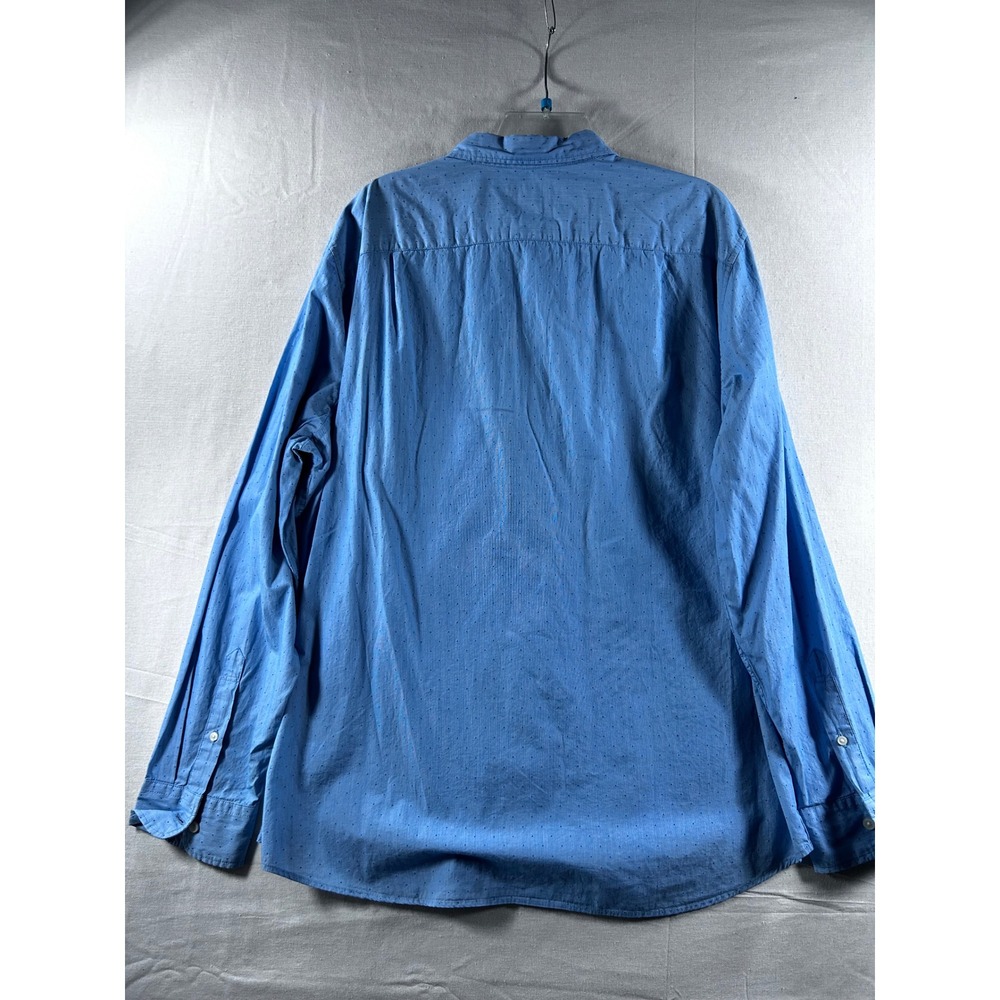 American Eagle Mens XXL Blue Seriously Soft Dot Button Down Shirt Long Sleeve - Picture 10 of 14
